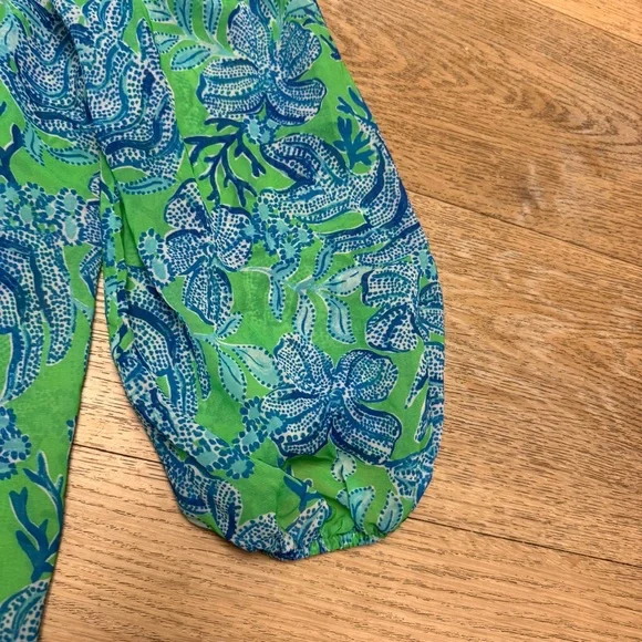 Lilly Pulitzer Maribeth Coverup Large Cabana Green Keepin It Reel EUC - Picture 4 of 10